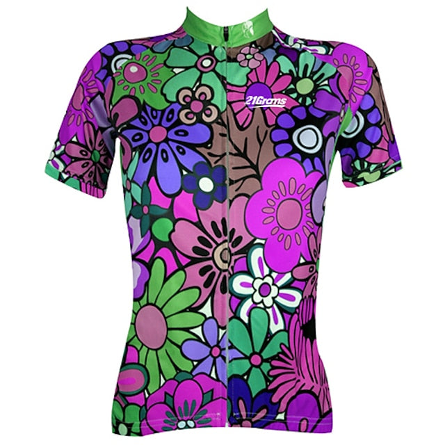 Women's Cycling Jersey Patterned Floral Botanical Flower