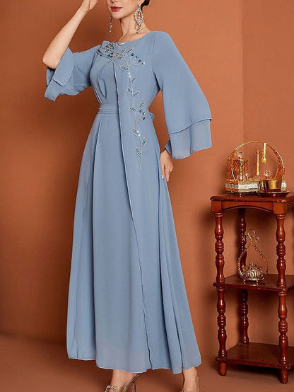 Length Neck A-Line of Elegant V Dress Floor Bride Mother the