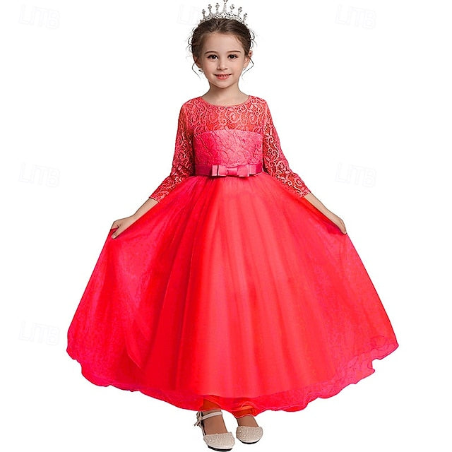 Girls' Sleeve Wedding Girl Dress Flower Half Kids
