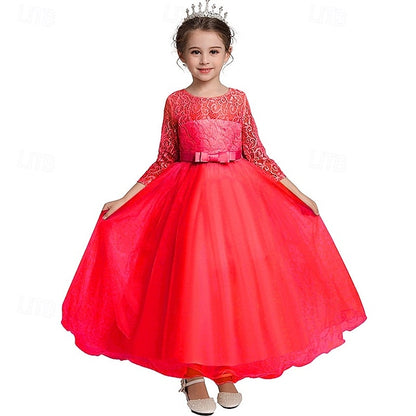 Girls' Sleeve Wedding Girl Dress Flower Half Kids