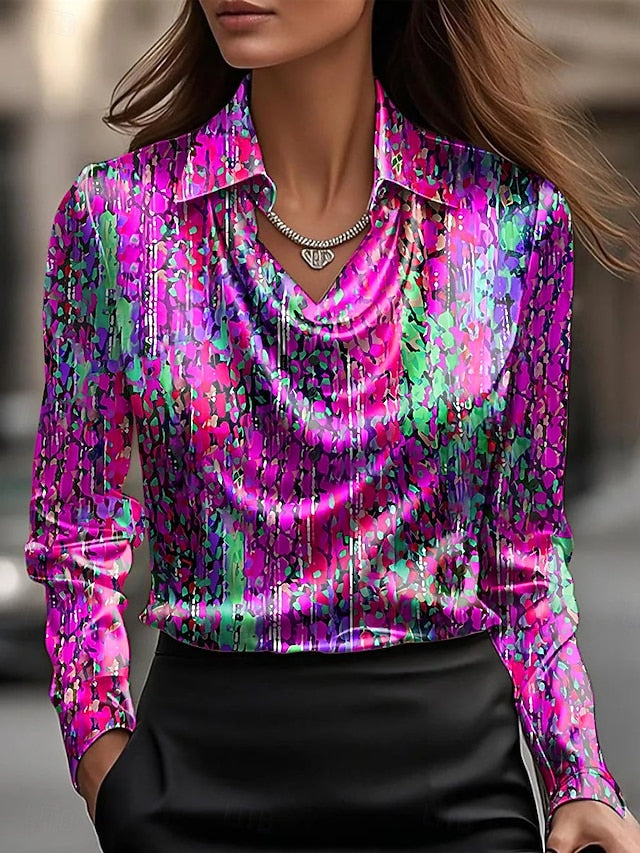 Women's Shirt Ombre Graphic Elegant Stylish Casual Long