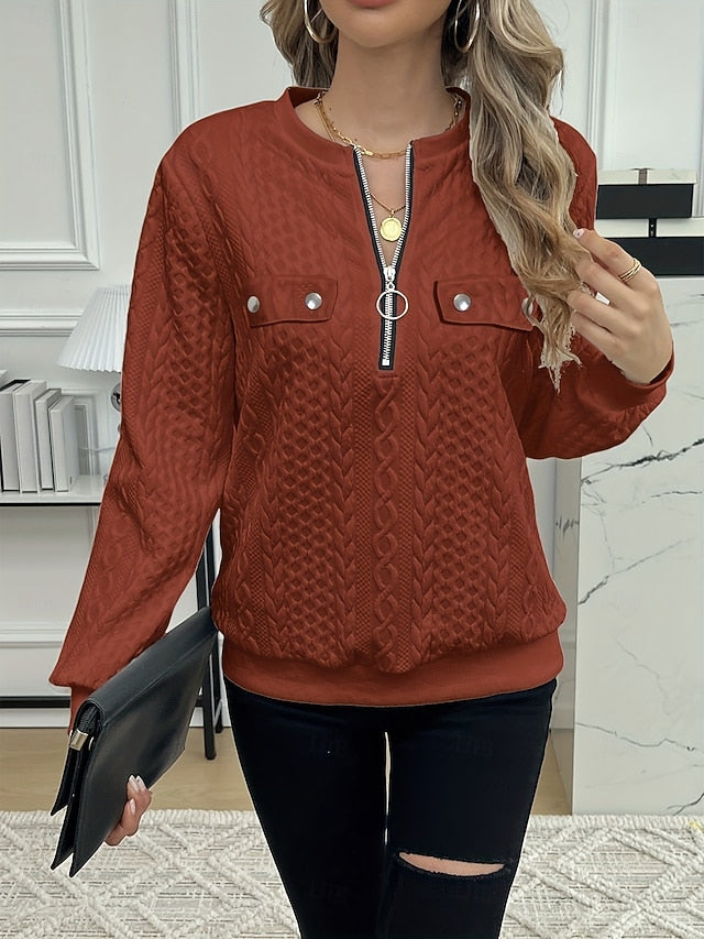 Women's Sweatshirt Solid Color Elegant Daily Casual Long