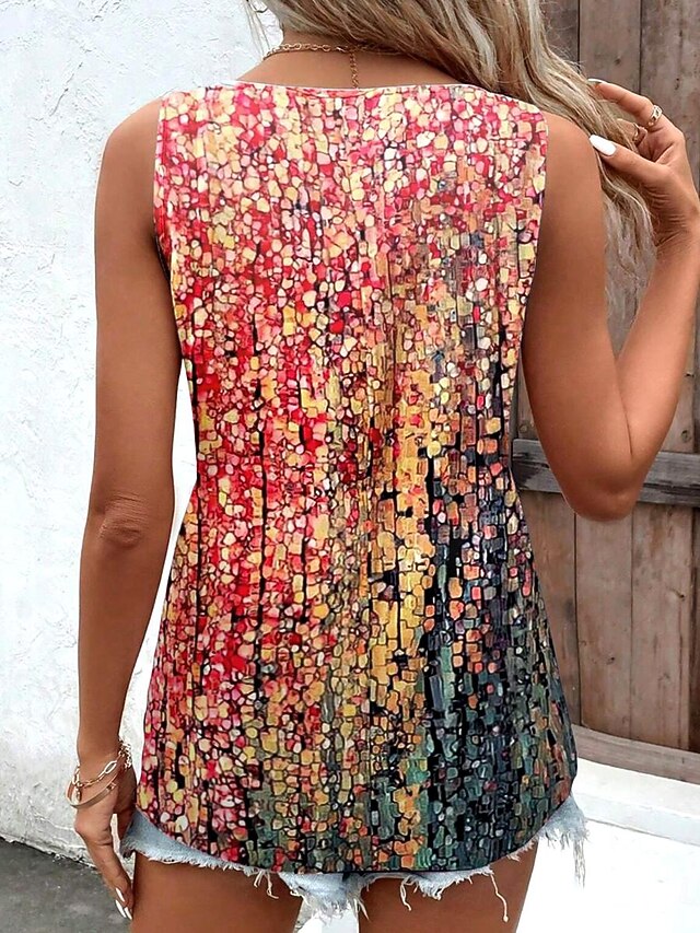 Women's Camisole Tank Top Mosaic Stained Glass Print
