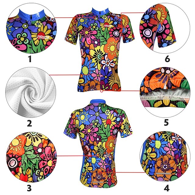 Women's Cycling Jersey Patterned Floral Botanical Flower
