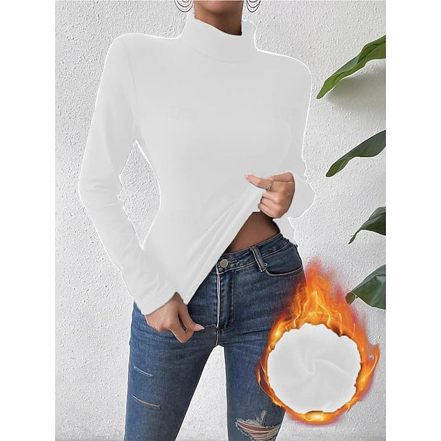 Women's Blouse Solid Color Stylish Basic Casual Long Sleeve