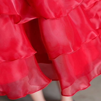 Flower Girls' Dress Kids Long Special Party Sleeve Wedding