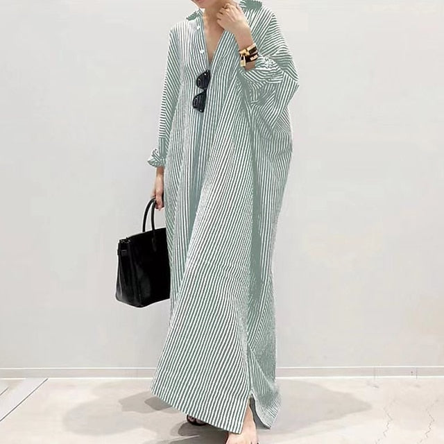 Women's Blue Black White Summer Spring Fall Maxi Dress 100%