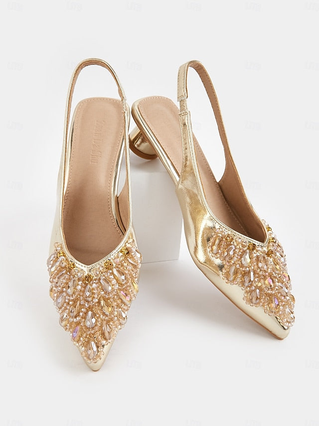 Slingback Ivory Beaded Detail Shoes with Women Wedding for -