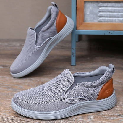 Men's Stretch Navy Slip-On Breathable Sneakers – Knit