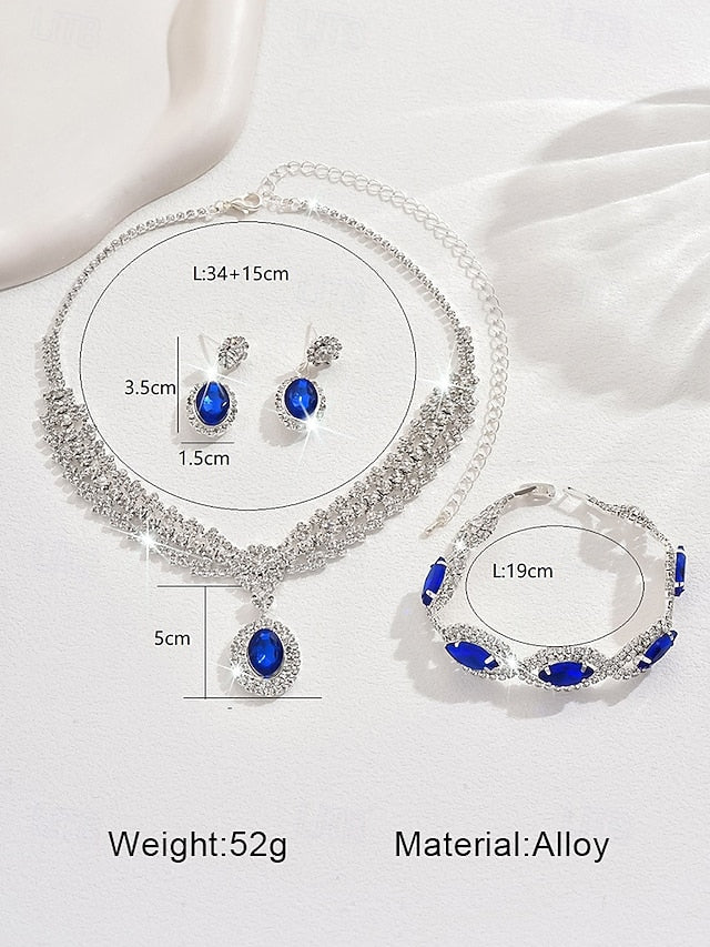 Green Elegant Women Crystal Luxury for – Set Necklace Jewelry