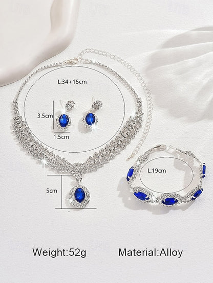 Green Elegant Women Crystal Luxury for – Set Necklace Jewelry