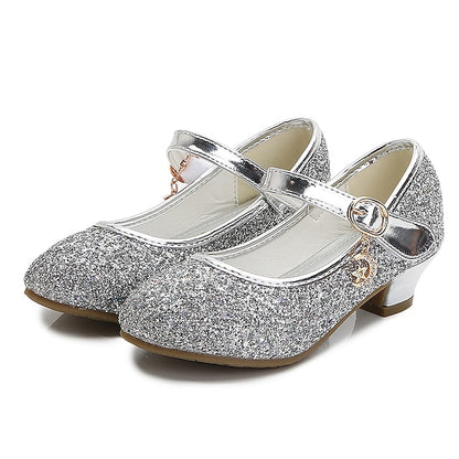 Girls' Shoes Heel Glitter Mary Low Jane Sparkle