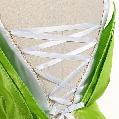 Bell Princess Fairytale Tiana Theme Dress Girl Tinker Flower