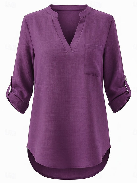 Women's Cotton Linen Shirts Summer Tops Blouse Dressy Tops