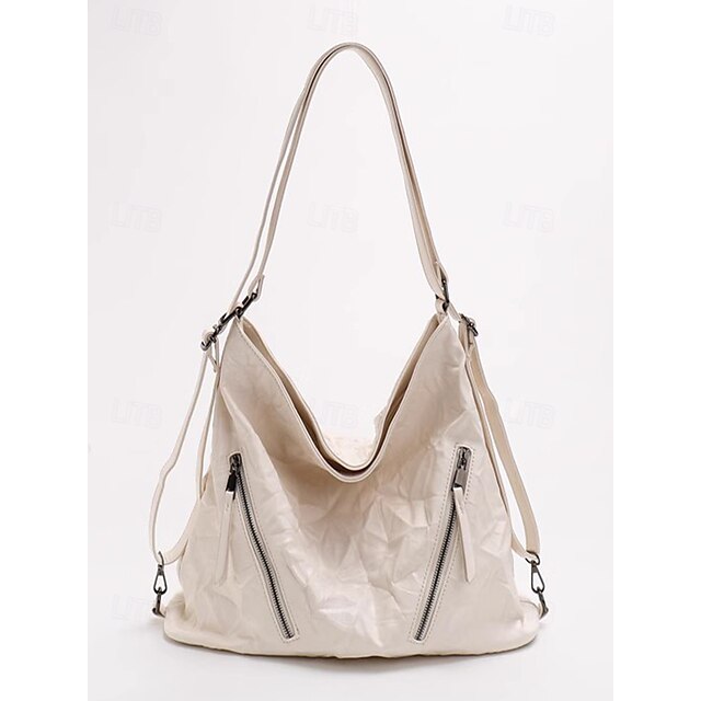 Women's Black Hobo Leather – Patent Crinkle Bag Sleek