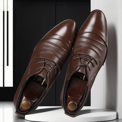 White Lace-Up Men's for Formal Elegant Shoes