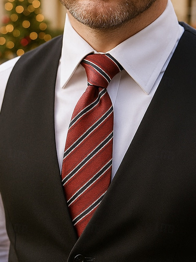 Classic Silk Paisley Necktie Men's and Striped Tie