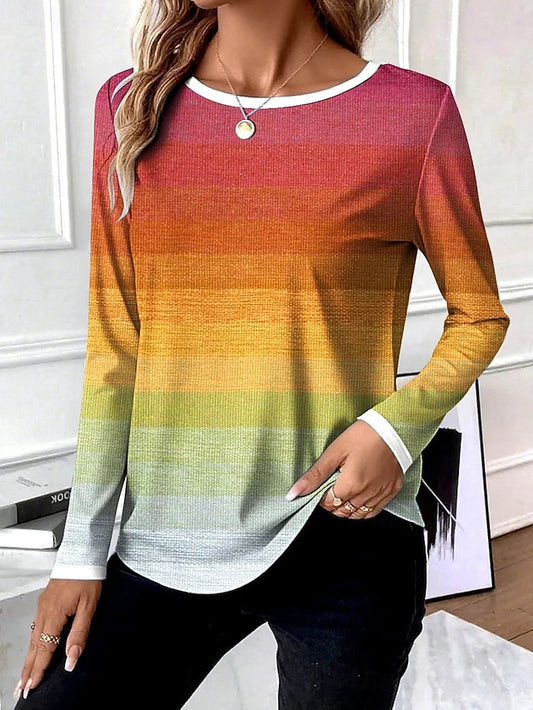 Women's T Shirt Print Graphic Geometric Vintage Fashion
