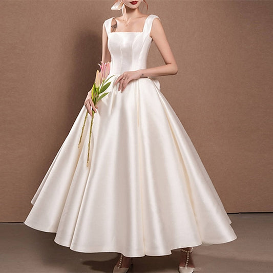 A-Line Ankle Length Wedding Dresses Bridal Shower Dresses Bridal