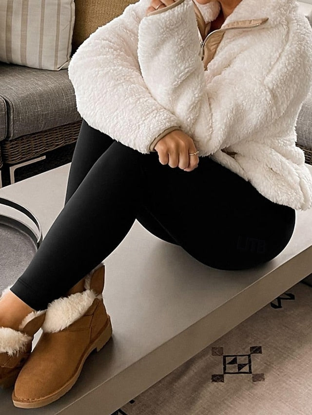 Women's Fleece Lined Leggings Fleece Pants Slacks Leggings