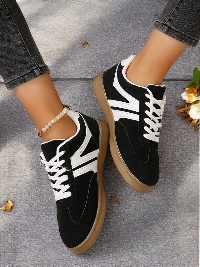 Women's Yellow Low-Top Sneakers for Women - Vintage Lace-Up