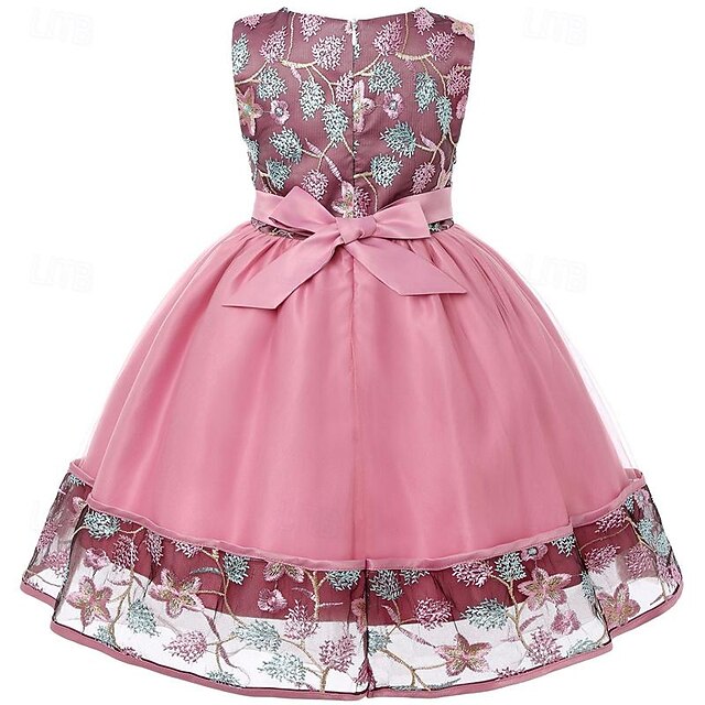 Flower 3D Girl Party Sleeveless Girls' Dress