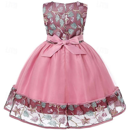 Flower 3D Girl Party Sleeveless Girls' Dress