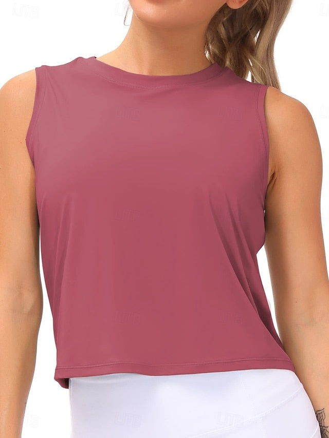 Women's Blouse Plain Active Vintage Sleeveless Crew Neck
