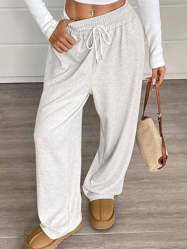 Women's Culottes Wide Leg Chinos Casual Long Medium Waist