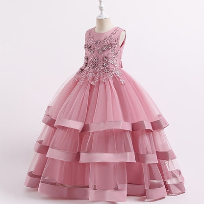 Dress Sleeveless Solid Colored Kids Party Girls' Wedding