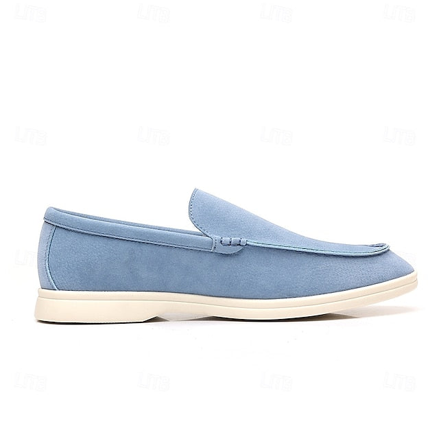 Blue Slip-On Loafers Light Men's Faux Casual – Breathable