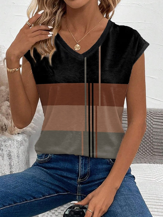 Women's Camisole Tank Top Geometric Casual Sleeveless V
