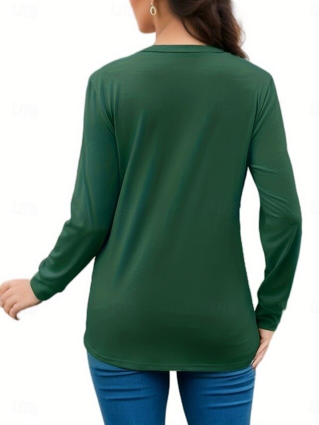 Women's T Shirt Tee Top Ruched Plain Fashion Classic Casual