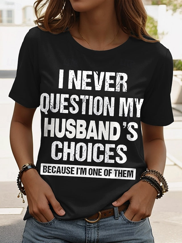 Women's T Shirt Print Graphic Letter Classic Casual Trendy