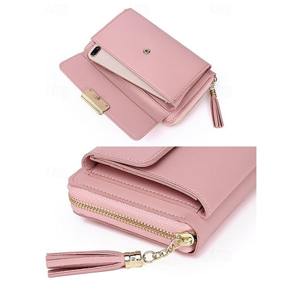 Bag Mobile Leather Crossbody Women's PU Phone Wristlet