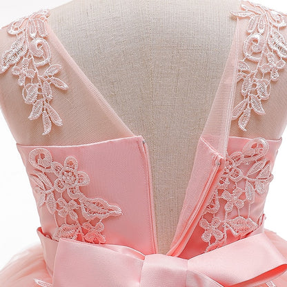 Party Solid Color Kids Dress Girls' Sleeveless