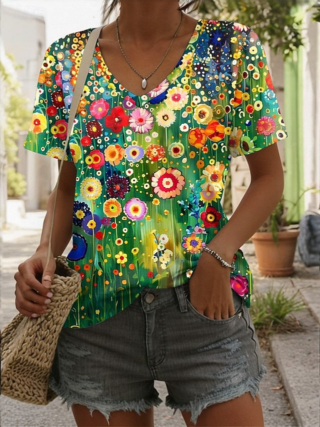 Women's T Shirt Floral Graphic Plants Vintage Tropical