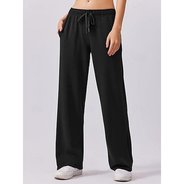 Women's Pants Sets Long Sleeve V Neck Solid Color