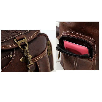 Women's with Backpack Vintage Leather Pockets Faux Multiple