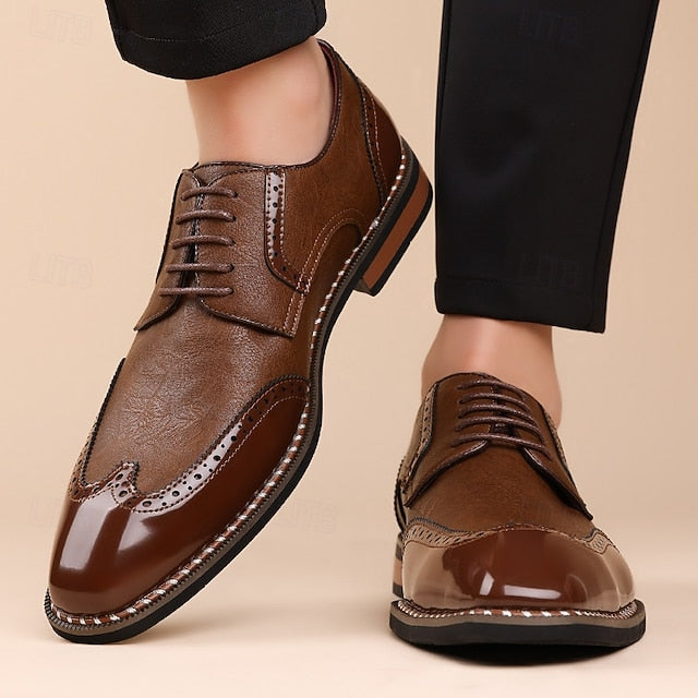 and Shoes Leather Wingtip Burgundy Oxford Faux Men's White