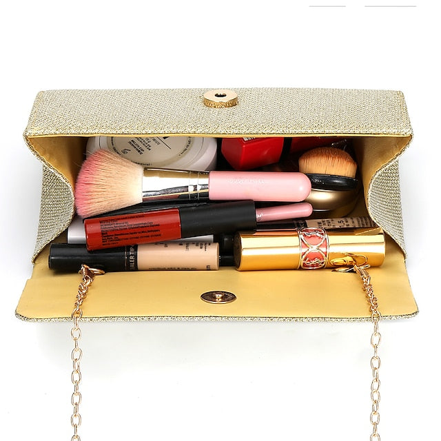 Glitter Women's Clutch – Elegant Silver Evening Purse