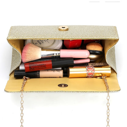 Glitter Women's Clutch – Elegant Silver Evening Purse