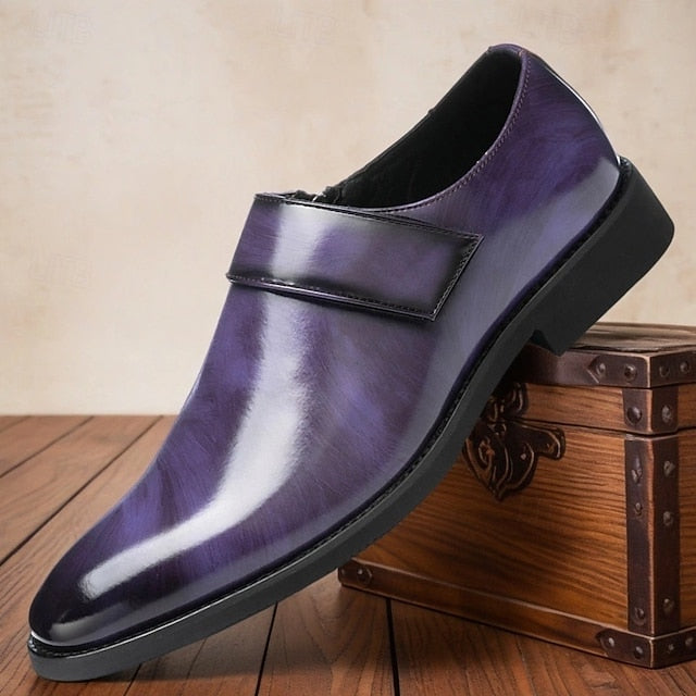 Leather Business Shoes Men's Slip-On Loafers Brown