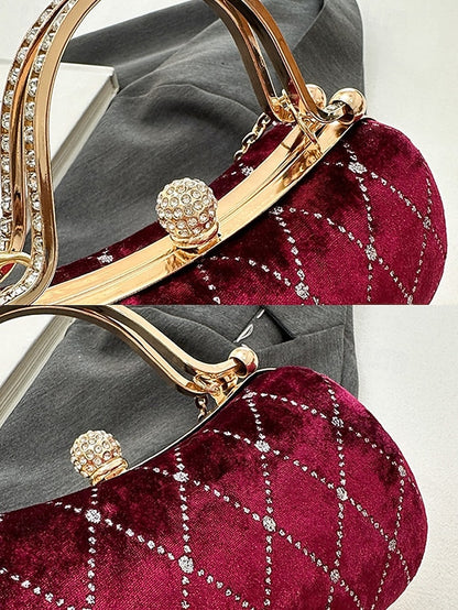 Women's Evening Accents - Velvet with Purse Quilted Diamond
