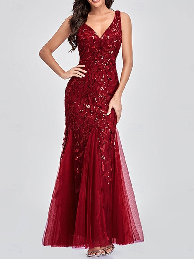 Bride Dress Neck the Floor Elegant Party V of Mother