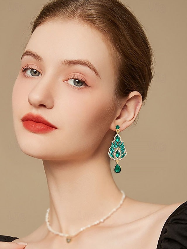 Women's Emerald – Green Crystal Earrings Drop