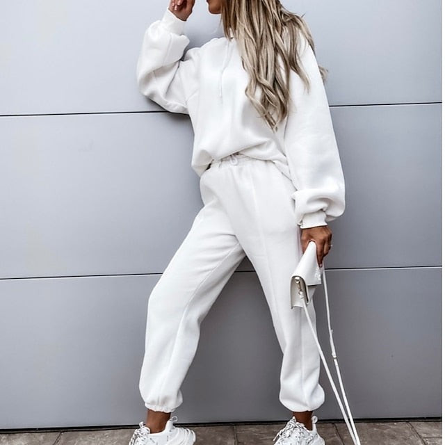 Women's Tracksuit Pants Sets Sweatshirt Long Sleeve Hooded