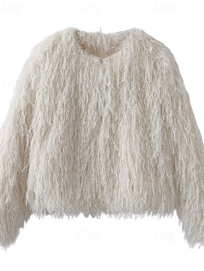 Coat Women's Comfortable Leathers Furs Fur Faux