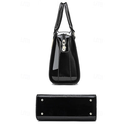 Faux - Croc Patent Women's Handbag Leather Burgundy