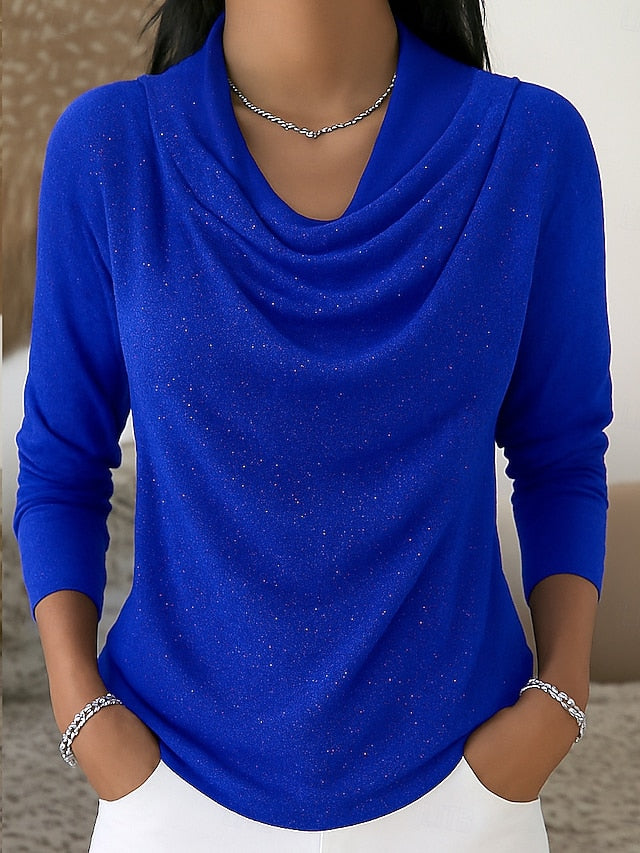 Women's Shirt Elegant Stylish Basic Long Sleeve Regular